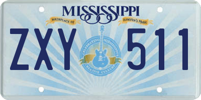 MS license plate ZXY511