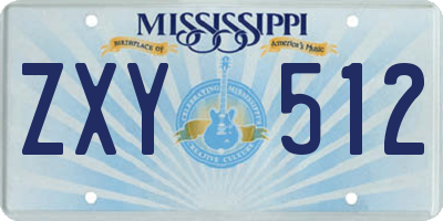 MS license plate ZXY512