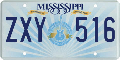 MS license plate ZXY516