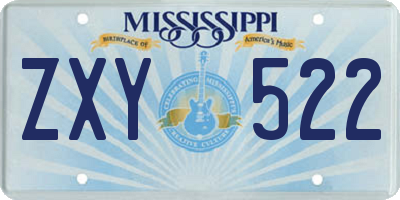MS license plate ZXY522
