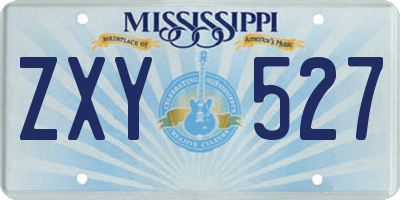 MS license plate ZXY527
