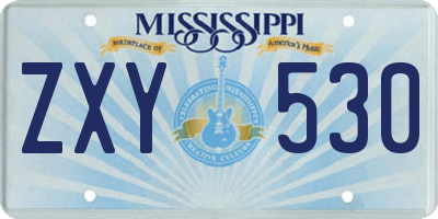 MS license plate ZXY530