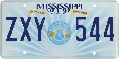 MS license plate ZXY544