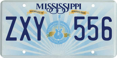 MS license plate ZXY556