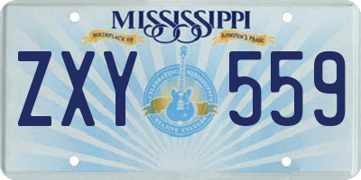 MS license plate ZXY559