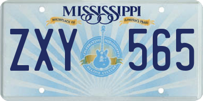 MS license plate ZXY565
