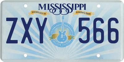 MS license plate ZXY566