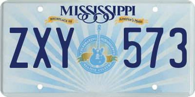 MS license plate ZXY573