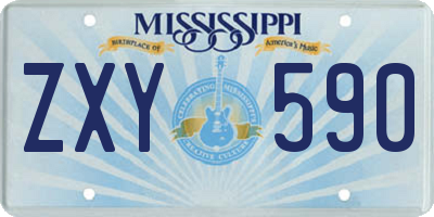 MS license plate ZXY590