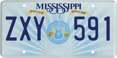 MS license plate ZXY591