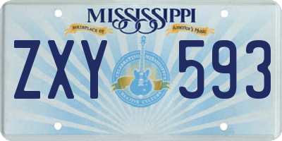 MS license plate ZXY593
