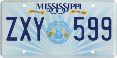 MS license plate ZXY599