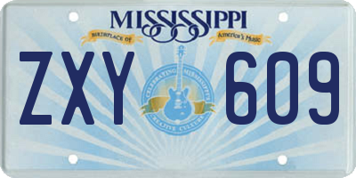 MS license plate ZXY609