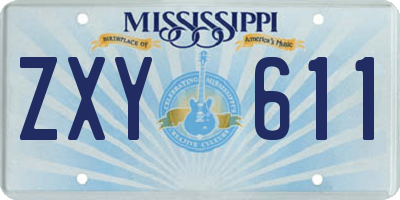 MS license plate ZXY611