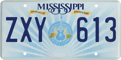 MS license plate ZXY613