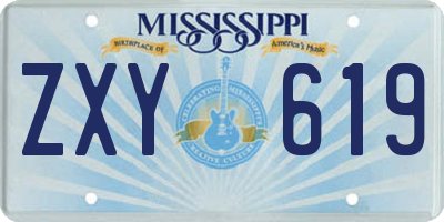 MS license plate ZXY619