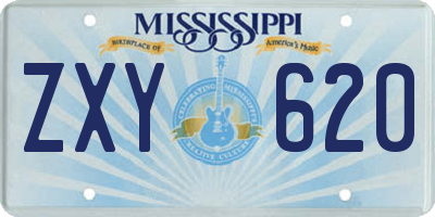 MS license plate ZXY620