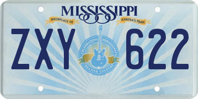 MS license plate ZXY622