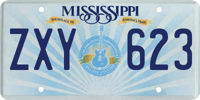 MS license plate ZXY623