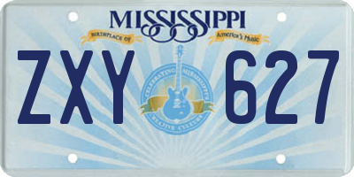 MS license plate ZXY627