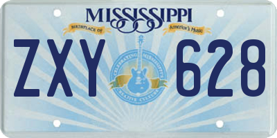 MS license plate ZXY628