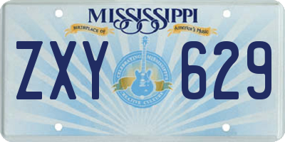 MS license plate ZXY629