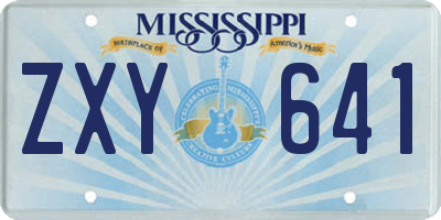 MS license plate ZXY641