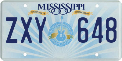 MS license plate ZXY648