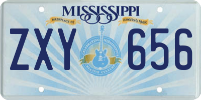MS license plate ZXY656