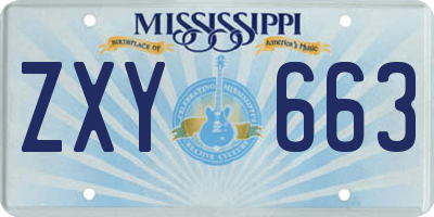 MS license plate ZXY663