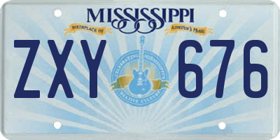 MS license plate ZXY676