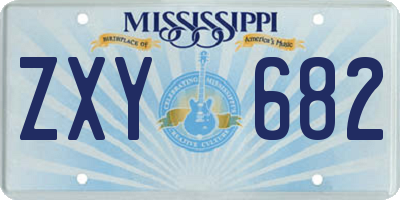 MS license plate ZXY682