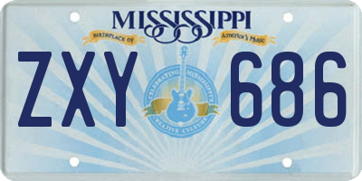 MS license plate ZXY686