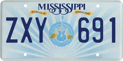 MS license plate ZXY691