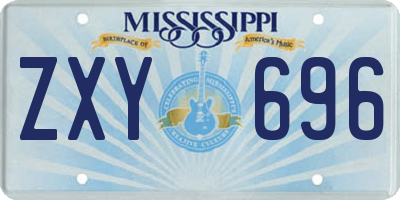 MS license plate ZXY696