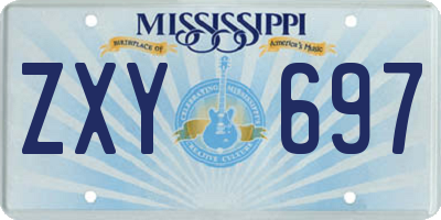 MS license plate ZXY697