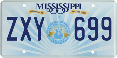 MS license plate ZXY699