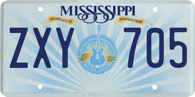 MS license plate ZXY705