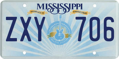 MS license plate ZXY706
