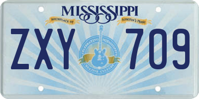 MS license plate ZXY709