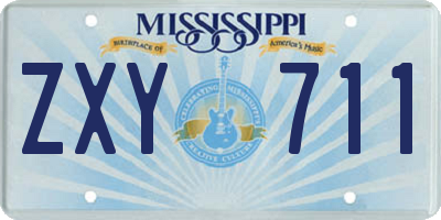 MS license plate ZXY711