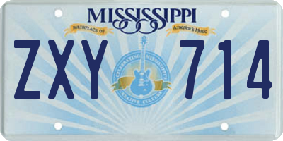 MS license plate ZXY714