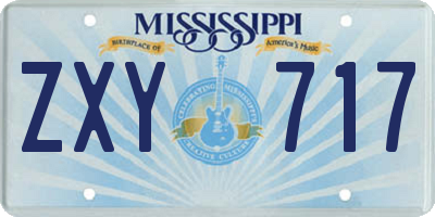 MS license plate ZXY717