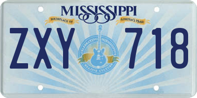 MS license plate ZXY718