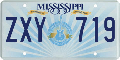 MS license plate ZXY719