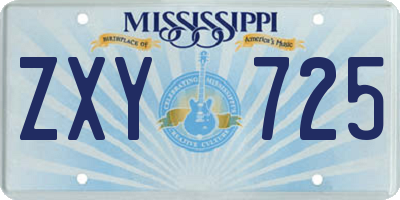 MS license plate ZXY725