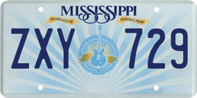 MS license plate ZXY729