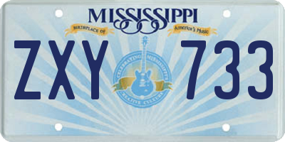 MS license plate ZXY733