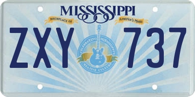 MS license plate ZXY737