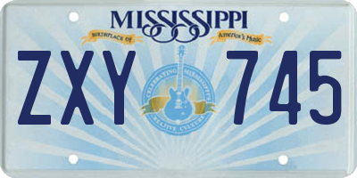 MS license plate ZXY745